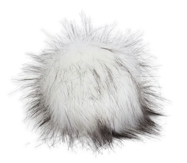 PomPon 20 cm - XXXL - Hvid m/Sort - 100% Akryl