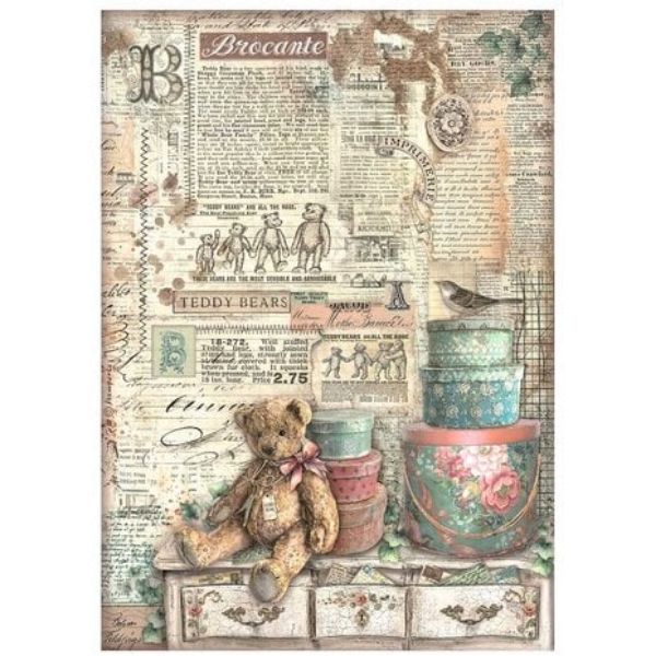 Brocante Anitques - Teddy Bears - A4 Ris Papir 1 ark - DFSA4854 