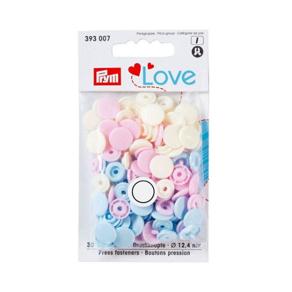 Trykknapper Prym Love - Pastelmix 393 007