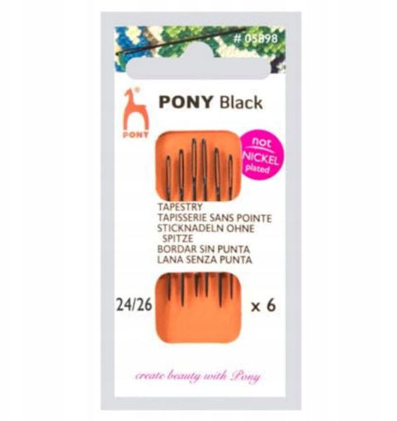 Stramaj nåle - Tapestry - Pony Black Str. 24/26