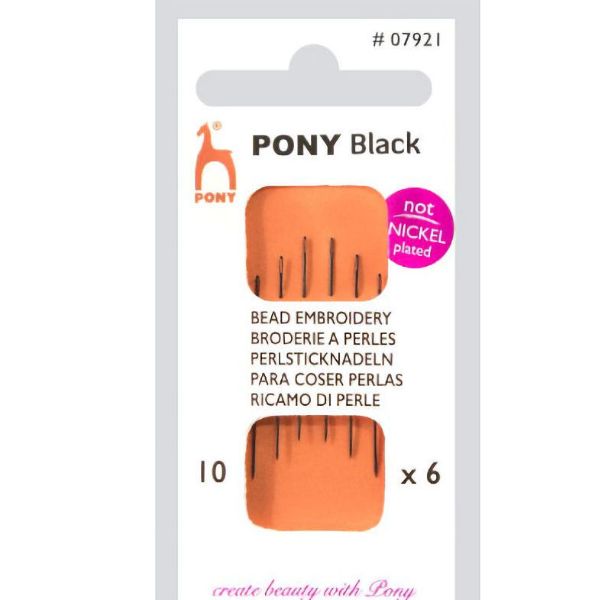 Perle Broderi nål - Pony Black Str. 10 - 07921