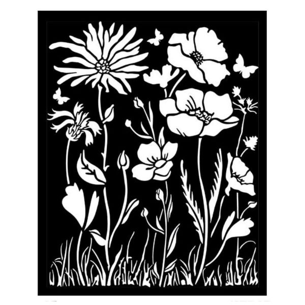 Atelier Poppy and Flower - Mask 20 x 25 cm Stencil - KSTD072  fra Stamperia