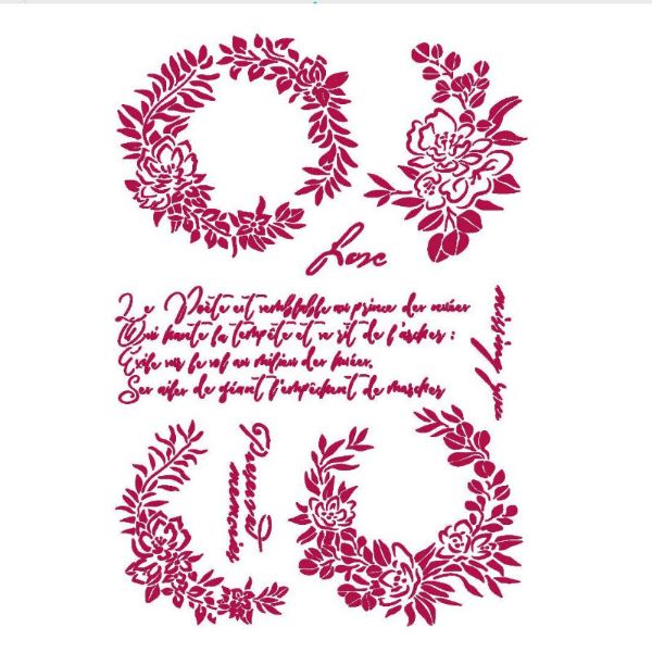 Stamperia Stencil A4 - Romantic Journal Garlands Love - KSG461