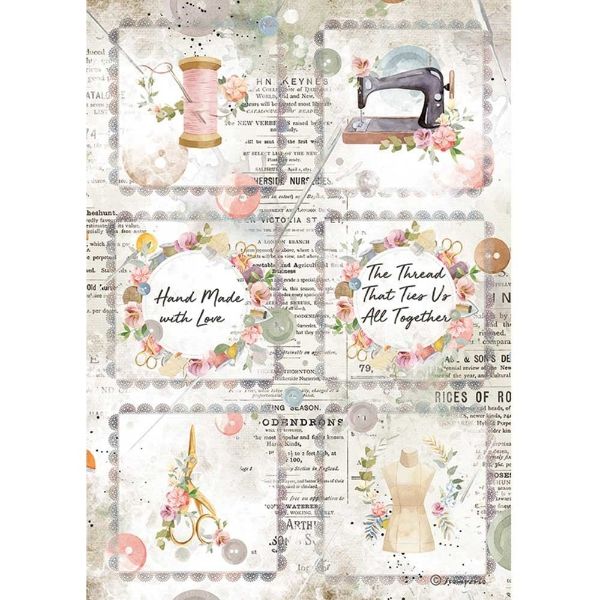 Romantic Threads - Mini Cards - A4 Ris Papir 1 ark - DFSA4568 fra Stamperia