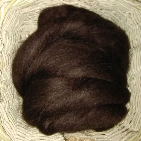 Finuld tops - Natur sort - Til håndspinding