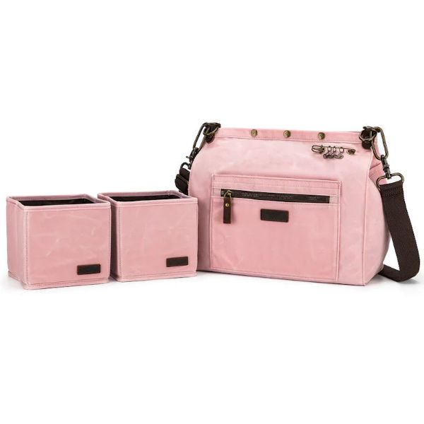 Della q Makers Canvas Rucksack med 2 cubbies - Petal