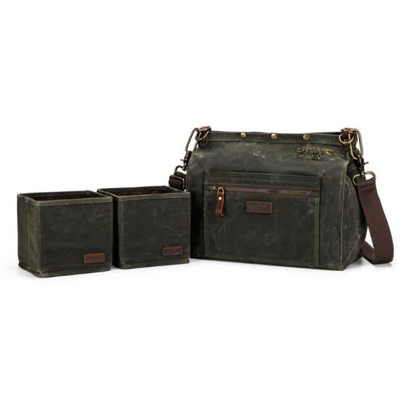 Della q Makers Canvas Rucksack med 2 Cubbie - Olive