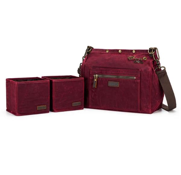 Della q Makers Canvas Rucksack med 2 cubbies - Vin rød