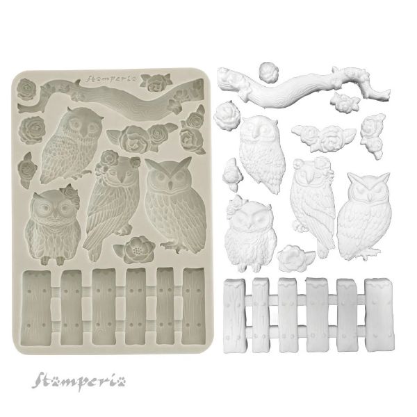 Stamperia - Owls and Branch - A5 (14,7 x 21 cm) silikone Form - KACMA585