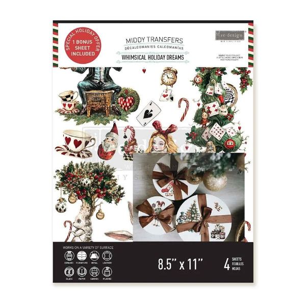 Re-design with Prima - Whimsical Holiday Dreams - 4 stk af 21,5 x 28 cm Decor Transfer - 676643