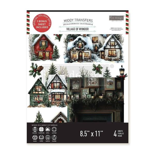 Re-design with Prima - Village of Wonder - 4 stk af 21,5 x 28 cm Decor Transfer - 677923