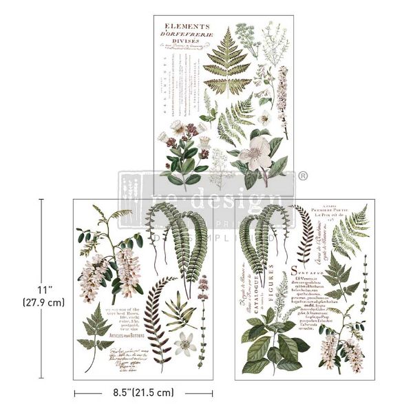 Re-design with Prima - Greenery Grace - 3 stk af 21,5 x 28 cm Decor Transfer - 676636