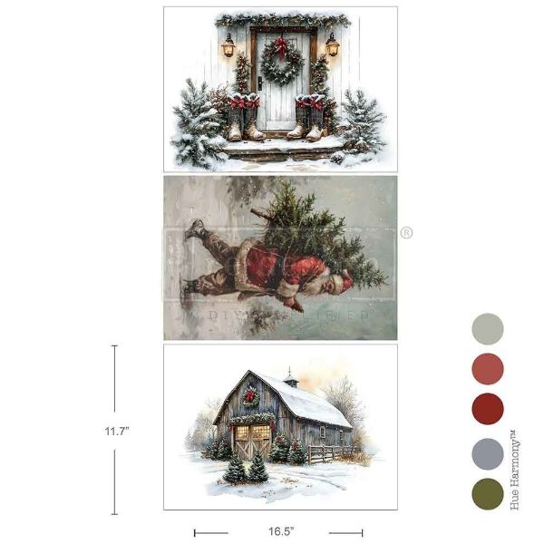 A3 Découpage Fiber 3 stk - Santa's Woodland Stroll - 680008