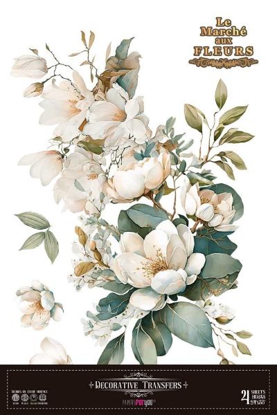 Papers for You - La Vie En Fleurs - 4 stk af 30 x 45 cm Decor Transfer - PFY-14821