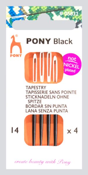 Stramaj / Stoppe nåle - Tapestry - Pony Black Str. 14