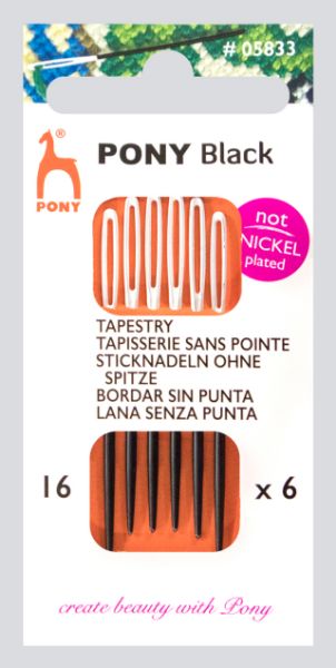Stramaj / Stoppe nåle - Tapestry - Pony Black Str. 16