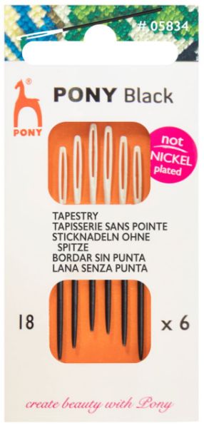 Stramaj / Stoppe nåle - Tapestry - Pony Black Str. 18