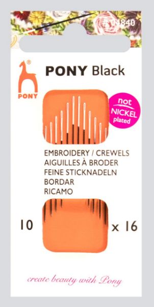 Broderi nåle - Crewels - Pony Black Str. 10