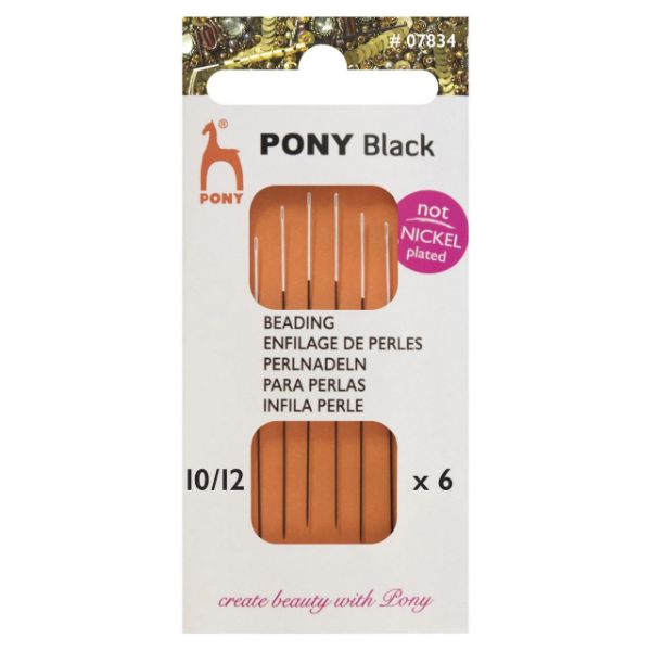 Perle nåle - Beading - Pony Black Str. 10/12