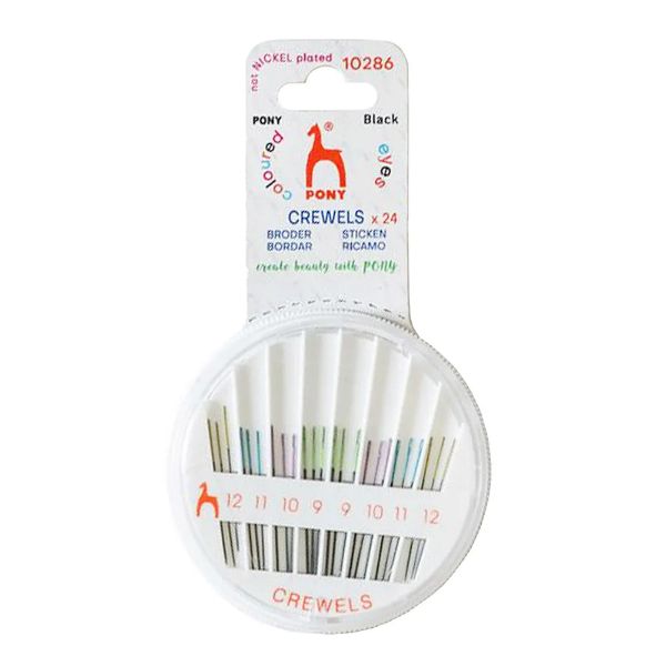 Pony Black Crewel (Broderi) Nåle - Farvede - Str. 9/12 - 10286