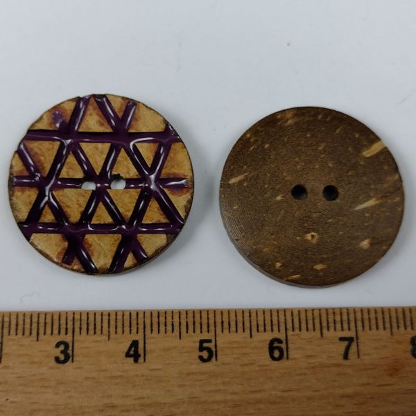 Kokos knap - Med lilla prægning - 28 mm