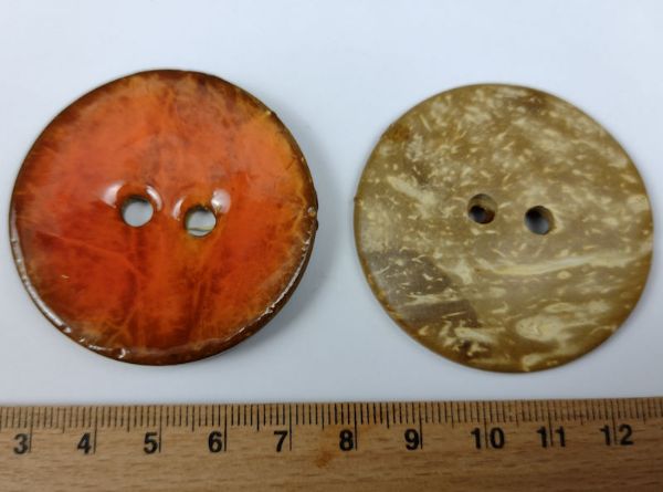 Kokos knap - Brændt orange - 50 mm
