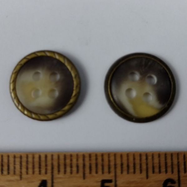 	Perlemors knap med bronze kant - Ø 12 mm