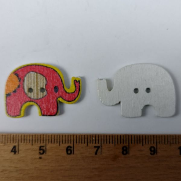 Elefant træknap - 29 x 21 mm
