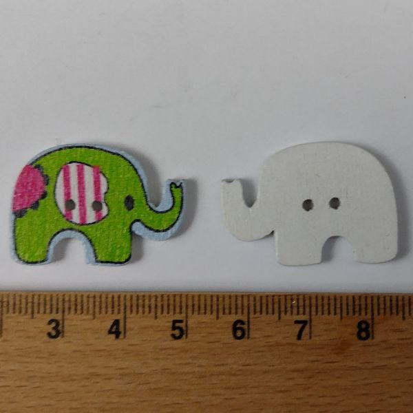 Elefant træknap - 29 x 21 mm