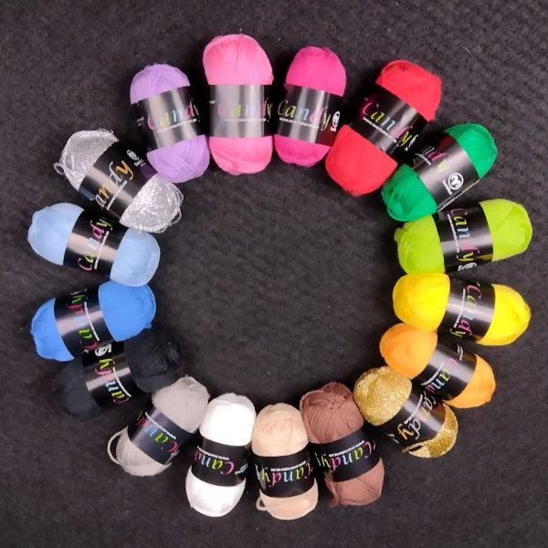 Candy Merceriseret Bomuld 17 ngl á 10 gram - 17 farver