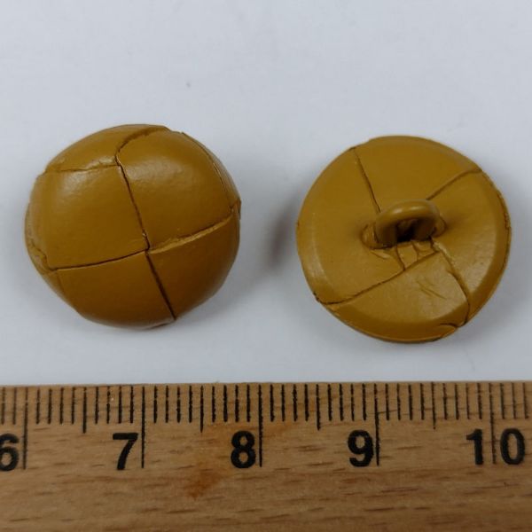 Flettet læderknap - Beige - 18 mm 