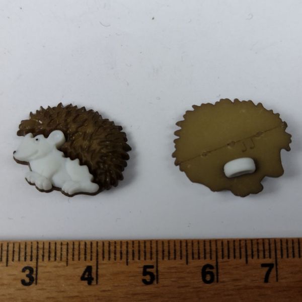 Plastic knap - Pindsvin - 20 x 17 mm