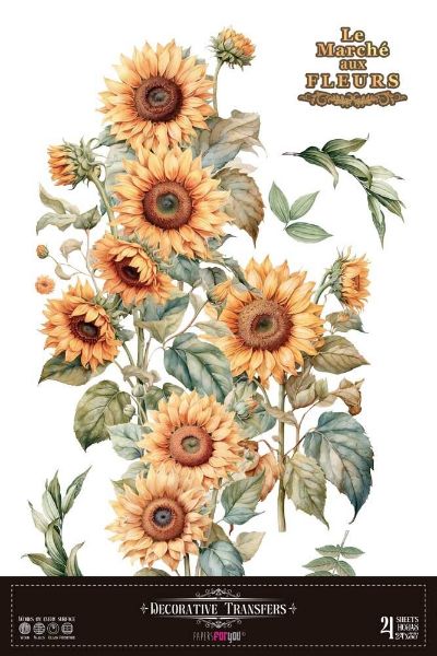 Papers for You - Sunflowers - 4 stk af 15 x 30 cm Decor Transfer - PFY-14775