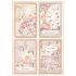 Stamperia Romance Forever A4 Rice Paper Backgrounds kollektion (6 stk) - DFSA4XRM 