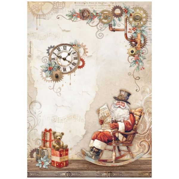 Stamperia Gear up for Christmas - Santa Claus - A4 Ris Papir 1 ark - DFSA4938