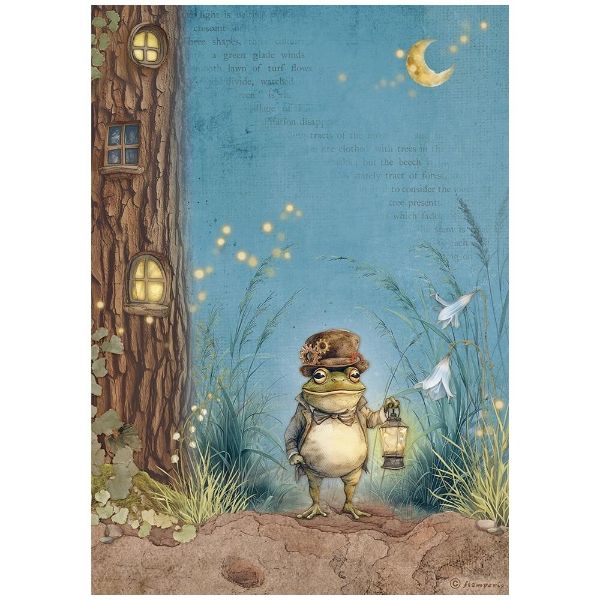 Stamperia Hidden Grove - Mr Frog - A4 Ris Papir 1 ark - DFSA41013