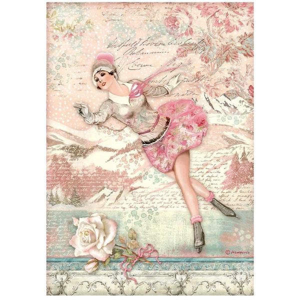 Sweet Winter Ice Skater - A4 Ris Papir 1 ark - DFSA4725 