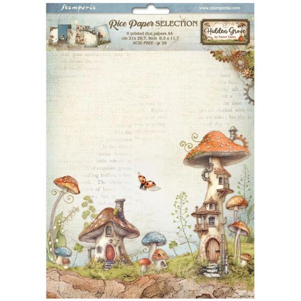 Stamperia Hidden Grove A4 Rice Paper kollektion (6 stk) - DFSA4XHG