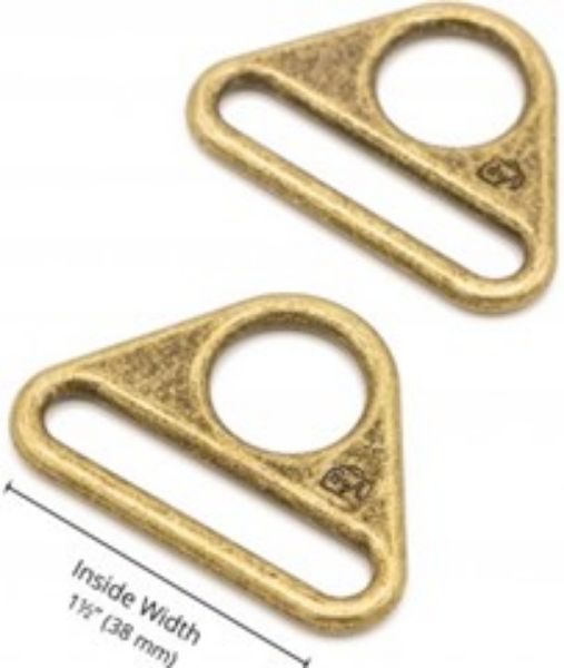 Trekant ringe - 2 stk - Antik bronze - by Annie - HAR1.5-TR-AB-TWO