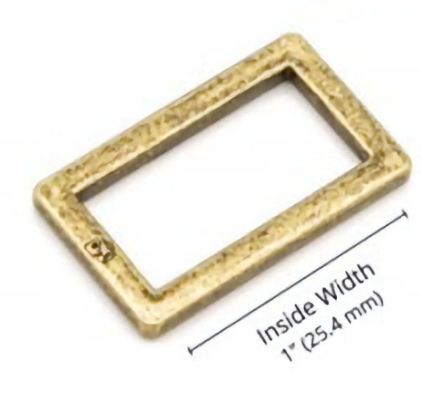 Firkants ringe 1" - 2 stk - Antik bronze - by Annie - HAR1-RR-AB-TWO