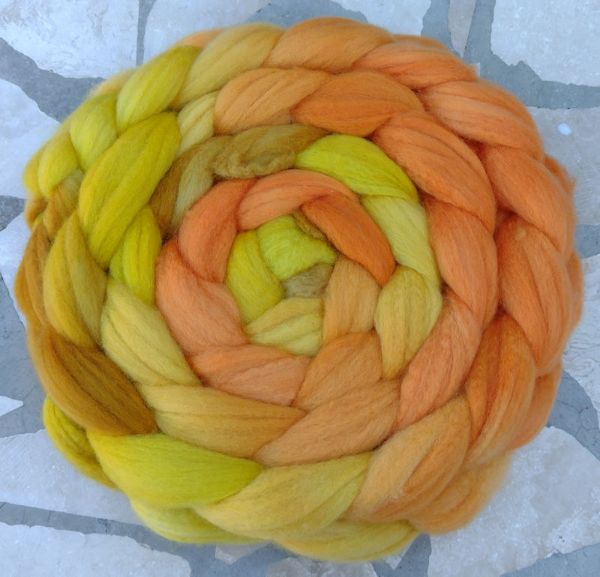 BFL Blueface Leicester tops - 385 gram Håndmalet klar til at spinde